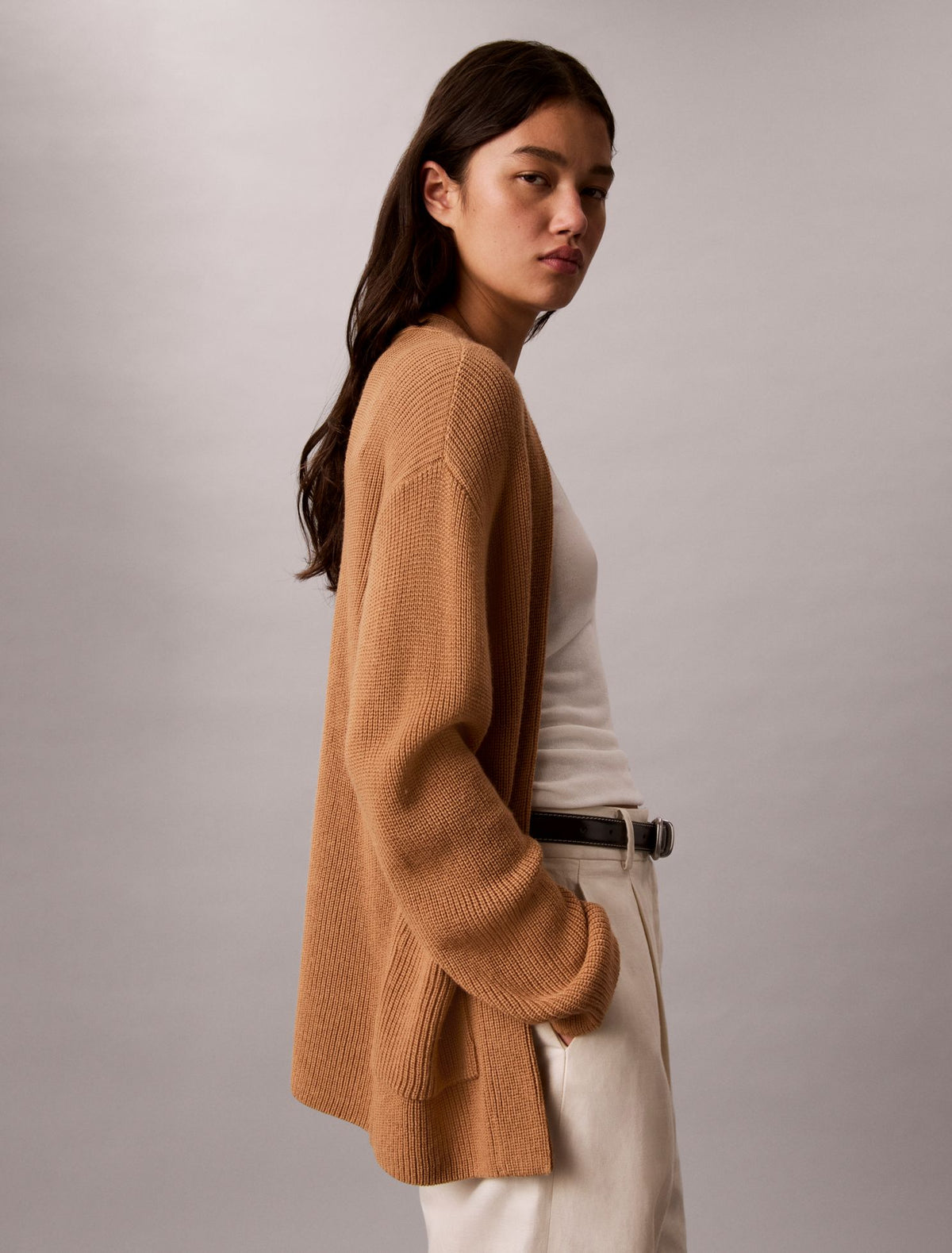 Merino Wool Blend Duster Cardigan - Calvin Klein Women