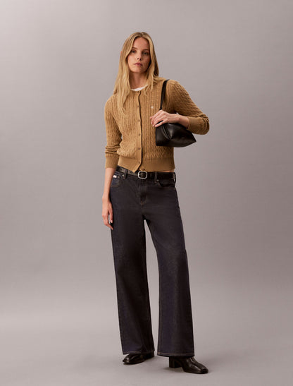 Cable Knit Cardigan Sweater - Calvin Klein Women