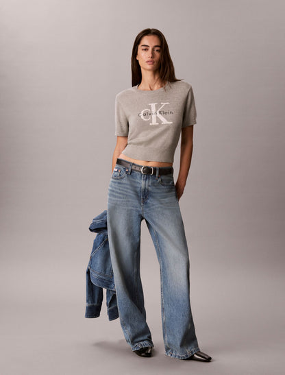 Monologo Short Sleeve Sweater - Calvin Klein Women