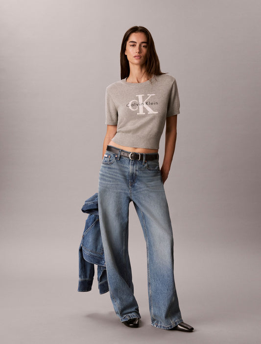 Monologo Short Sleeve Sweater - Calvin Klein Women