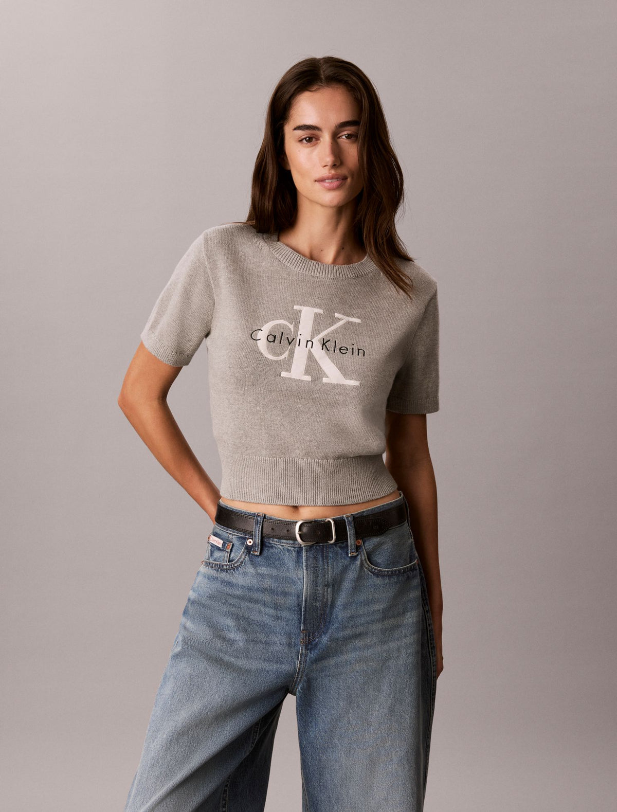 Monologo Short Sleeve Sweater - Calvin Klein Women