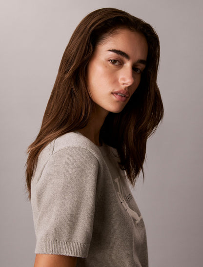 Monologo Short Sleeve Sweater - Calvin Klein Women