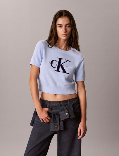 Monologo Short Sleeve Sweater - Calvin Klein Women