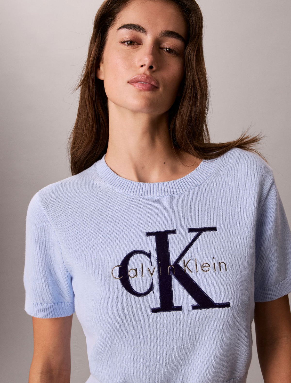 Monologo Short Sleeve Sweater - Calvin Klein Women