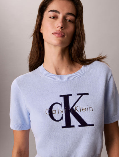Monologo Short Sleeve Sweater - Calvin Klein Women