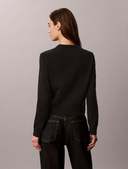 Smooth Cotton Crewneck Sweater - Calvin Klein Women