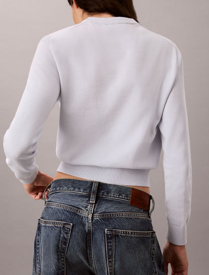 Smooth Cotton Crewneck Sweater - Calvin Klein Women
