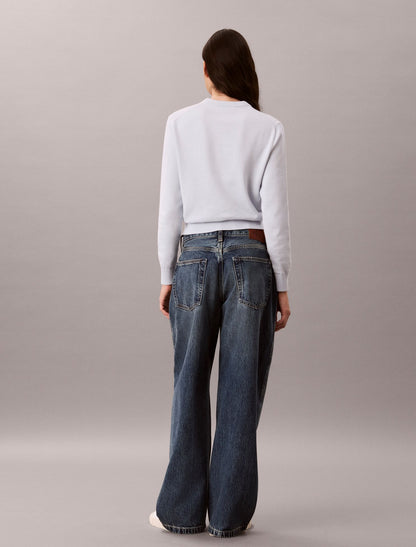Smooth Cotton Crewneck Sweater - Calvin Klein Women