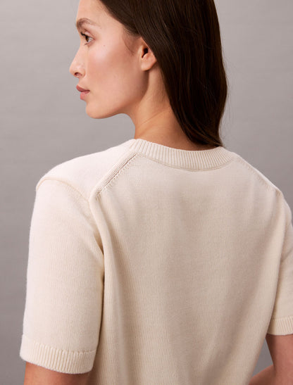 Monogram Cropped Sweater - Calvin Klein Women