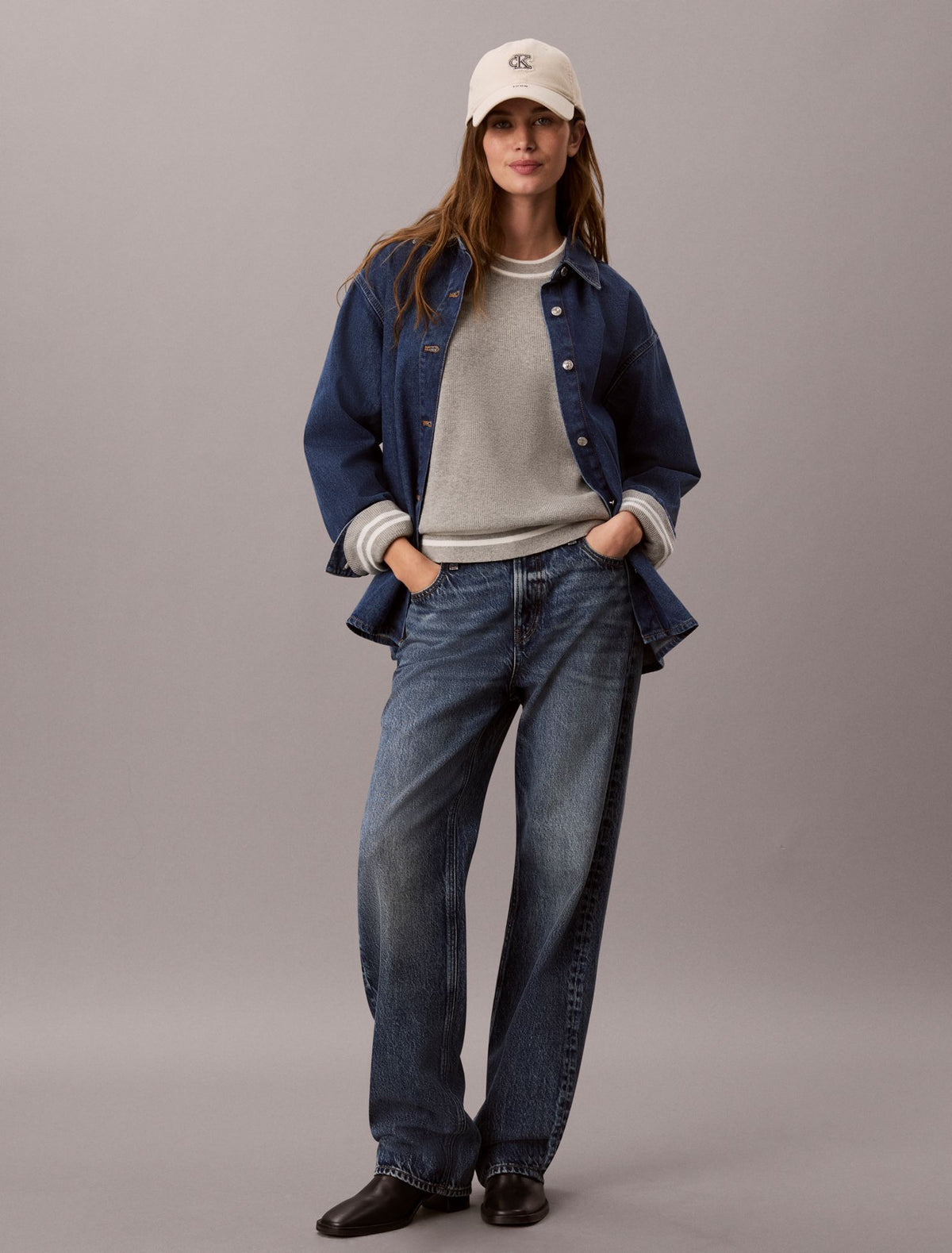 Woven Monologo Crewneck Sweater - Calvin Klein Women