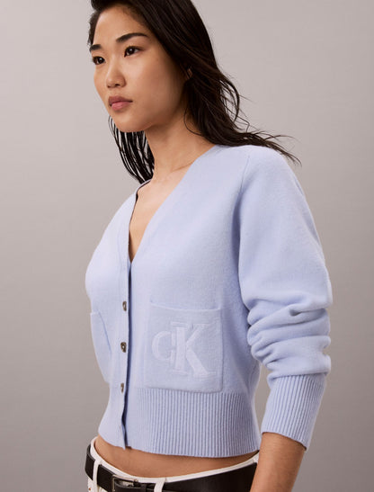 Wool Cotton Raglan Cardigan - Calvin Klein Women