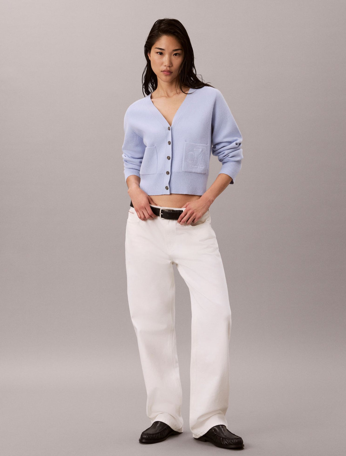 Wool Cotton Raglan Cardigan - Calvin Klein Women