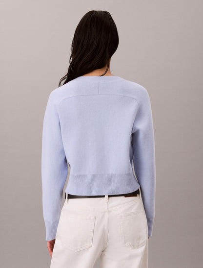 Wool Cotton Raglan Cardigan - Calvin Klein Women