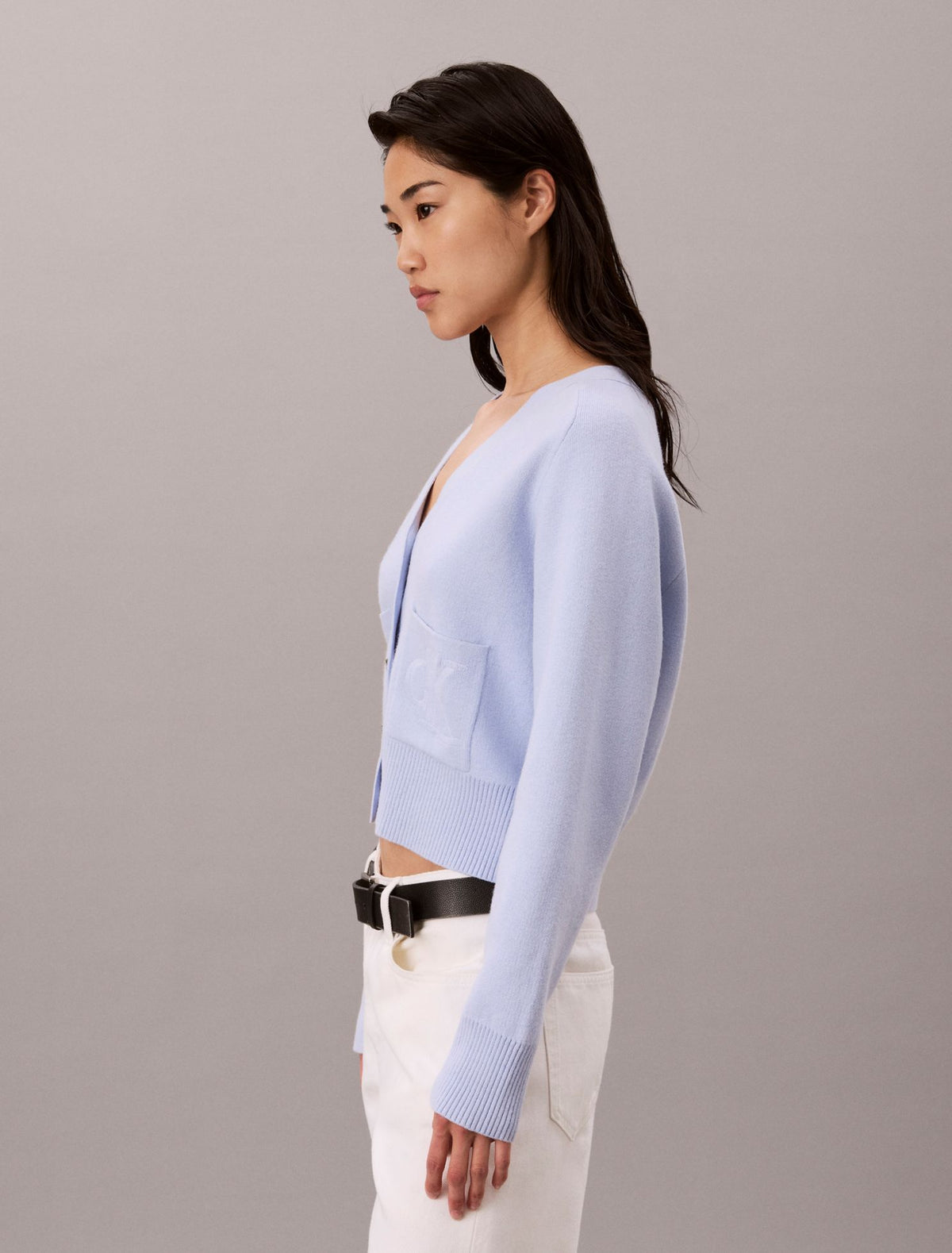 Wool Cotton Raglan Cardigan - Calvin Klein Women