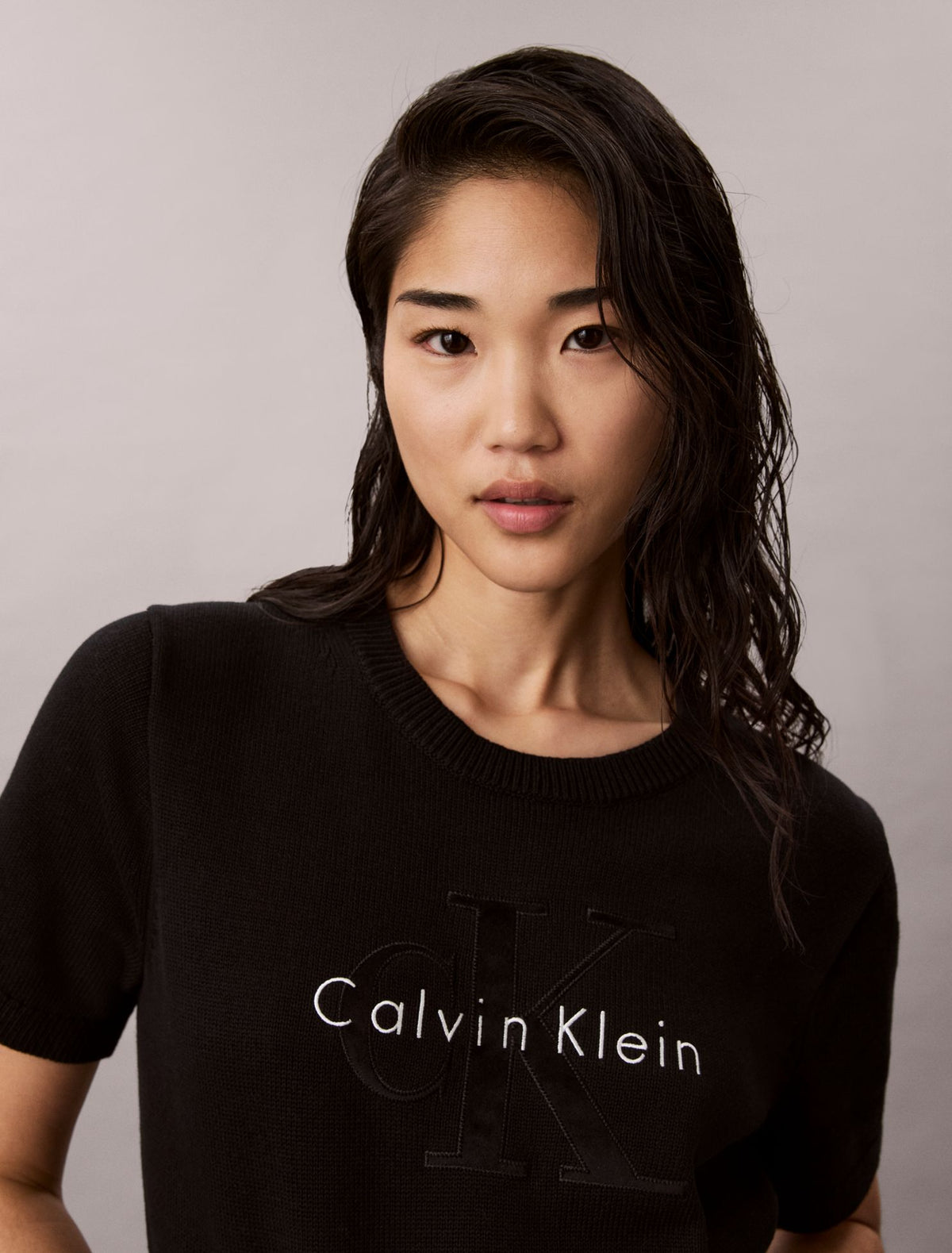 Monologo Short Sleeve Sweater - Calvin Klein Women