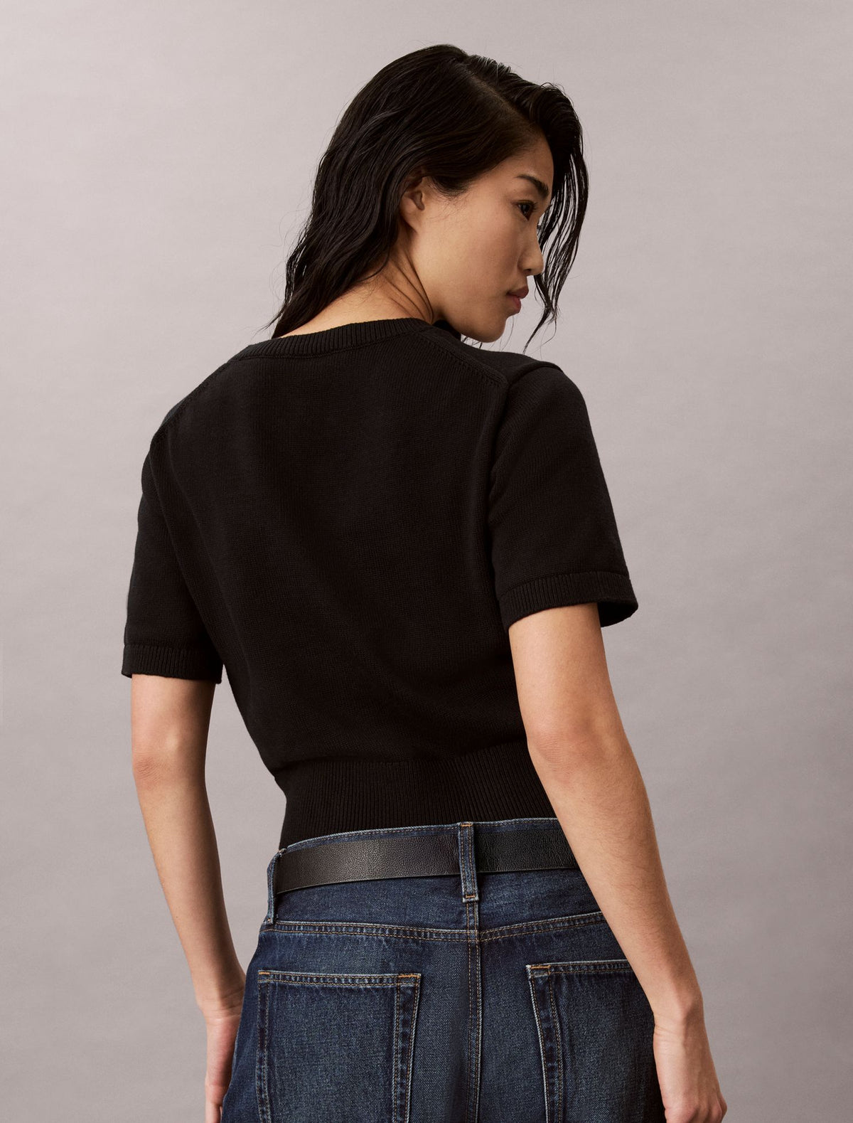 Monologo Short Sleeve Sweater - Calvin Klein Women