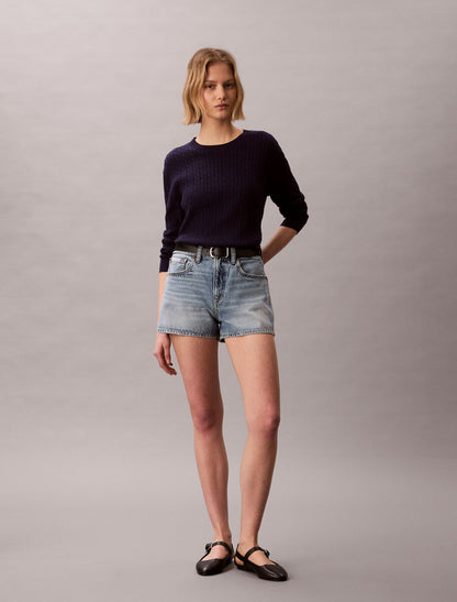 Cotton Cable Knit Sweater - Calvin Klein Women