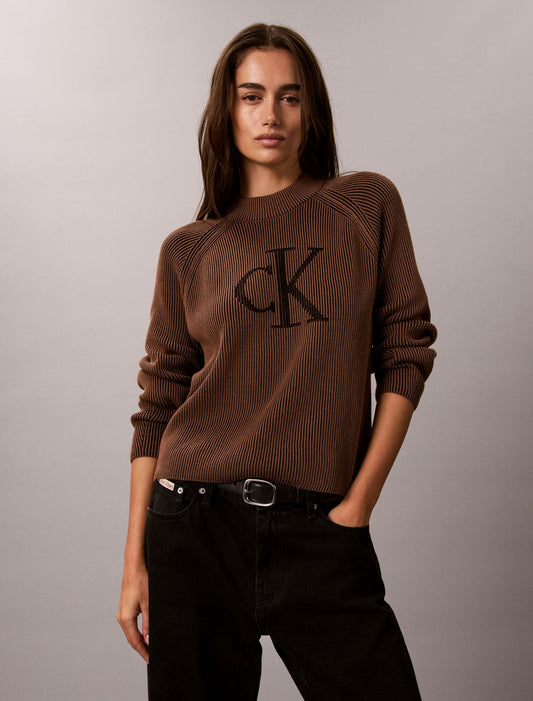 Monogram Graphic Rib Sweater - Calvin Klein Women
