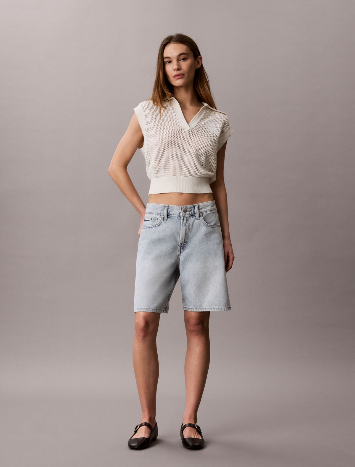 Monogram Crochet Cropped Top - Calvin Klein Women