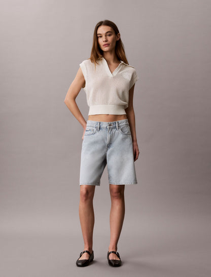 Monogram Crochet Cropped Top - Calvin Klein Women