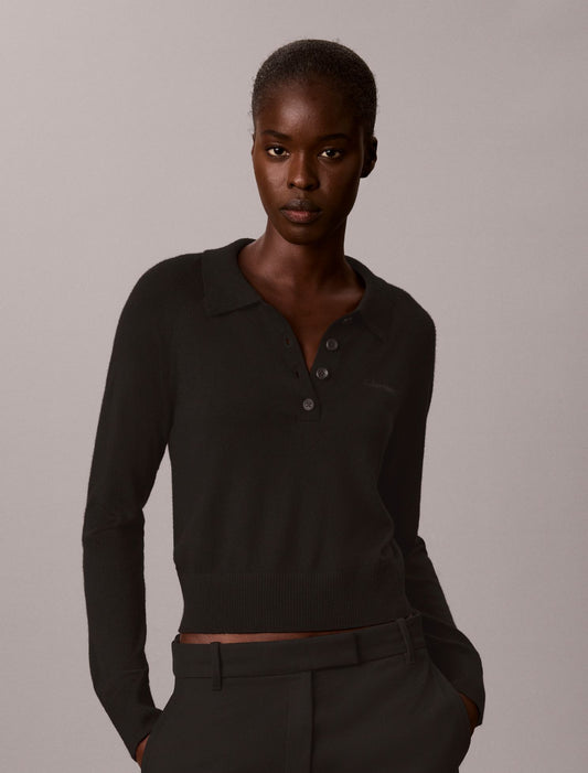 Extra Fine Merino Polo Shirt - Calvin Klein Women