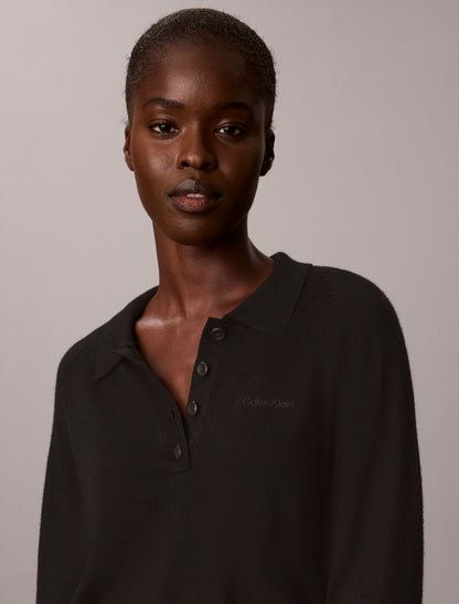 Extra Fine Merino Polo Shirt - Calvin Klein Women