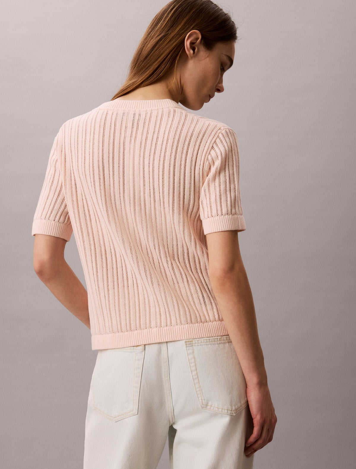 Open Stitch Button-Down Sweater - Calvin Klein Women