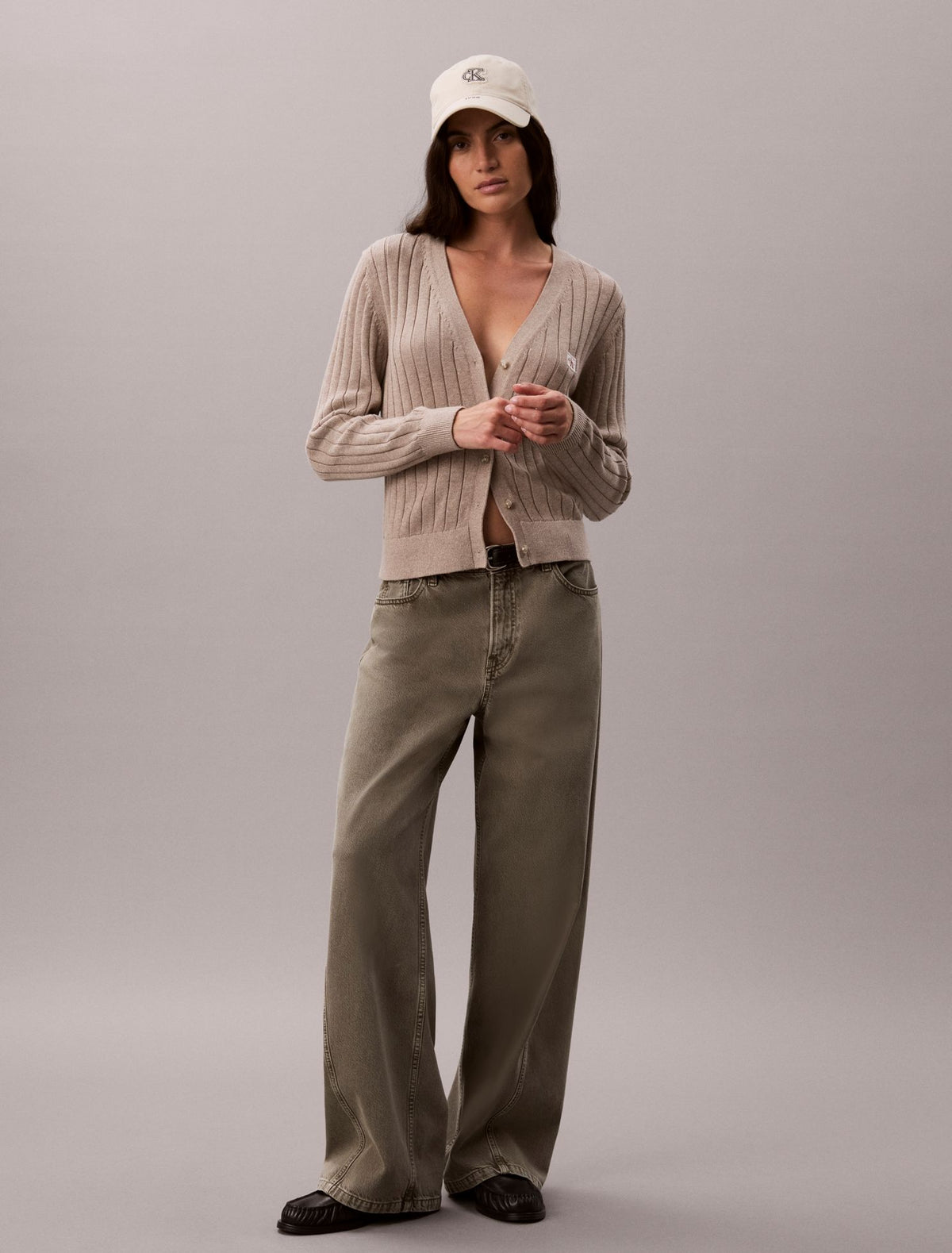 Woven Monologo Cardigan - Calvin Klein Women