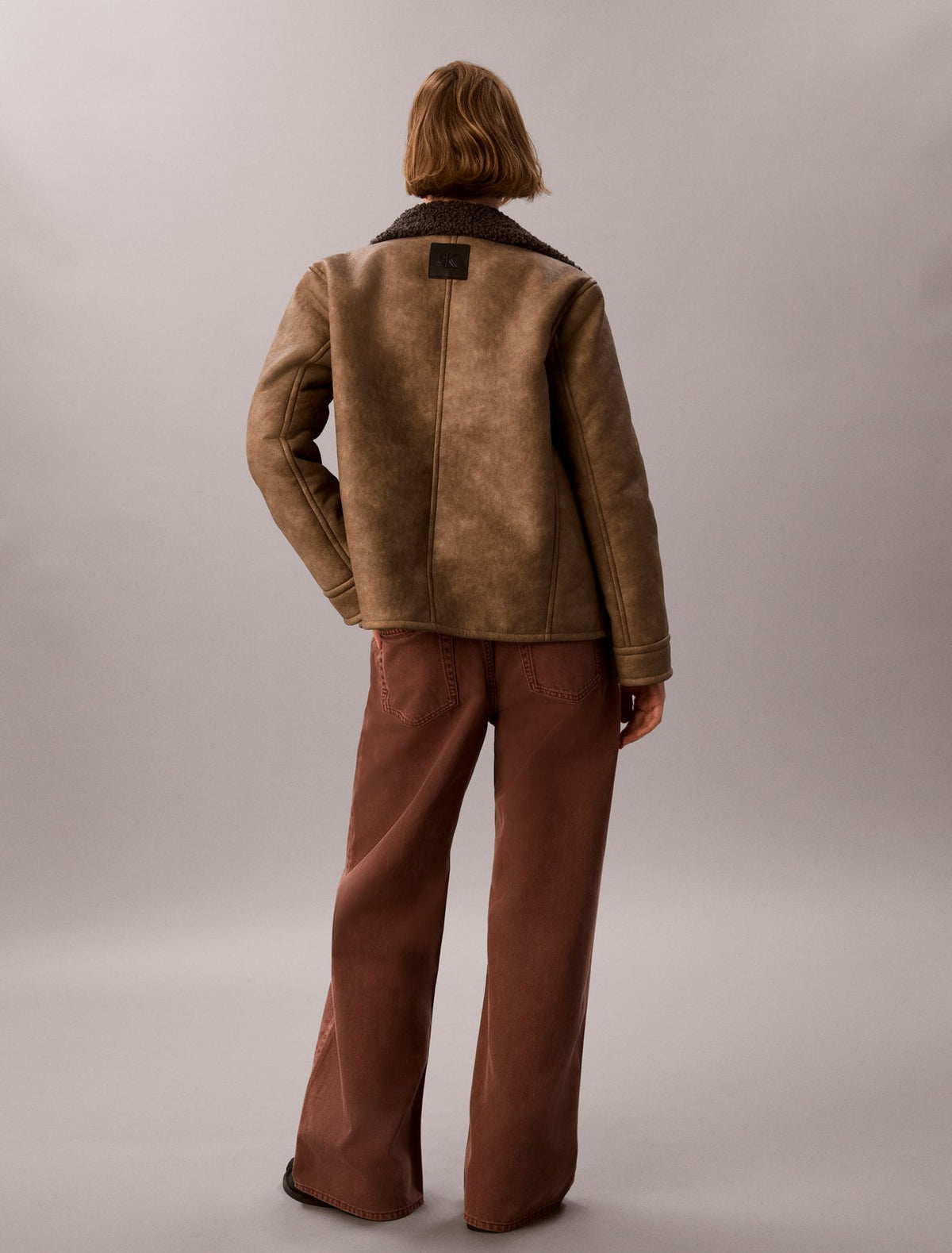 Faux Shearling Aviator Jacket - Calvin Klein Women