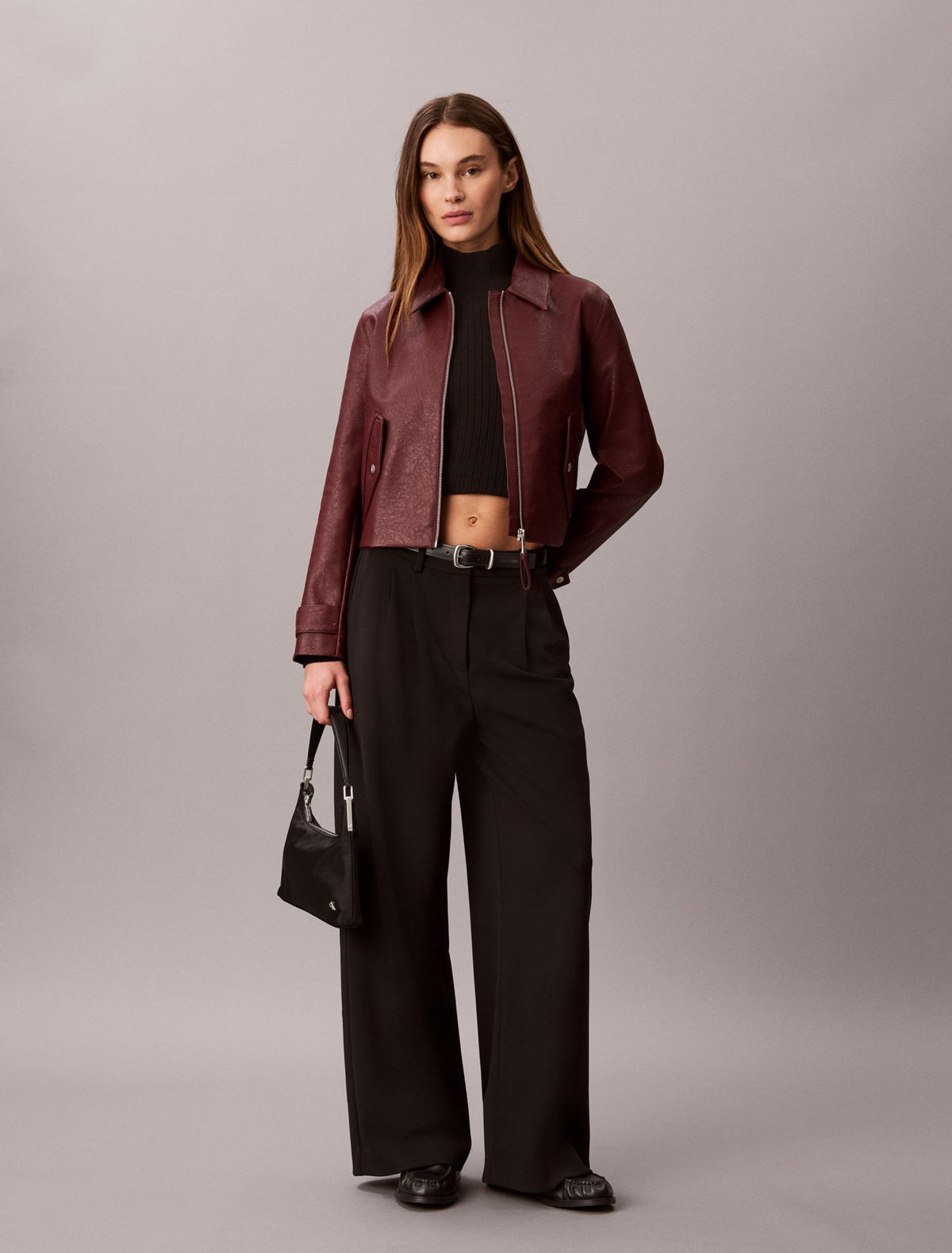 Faux Leather Moto Jacket - Calvin Klein Women