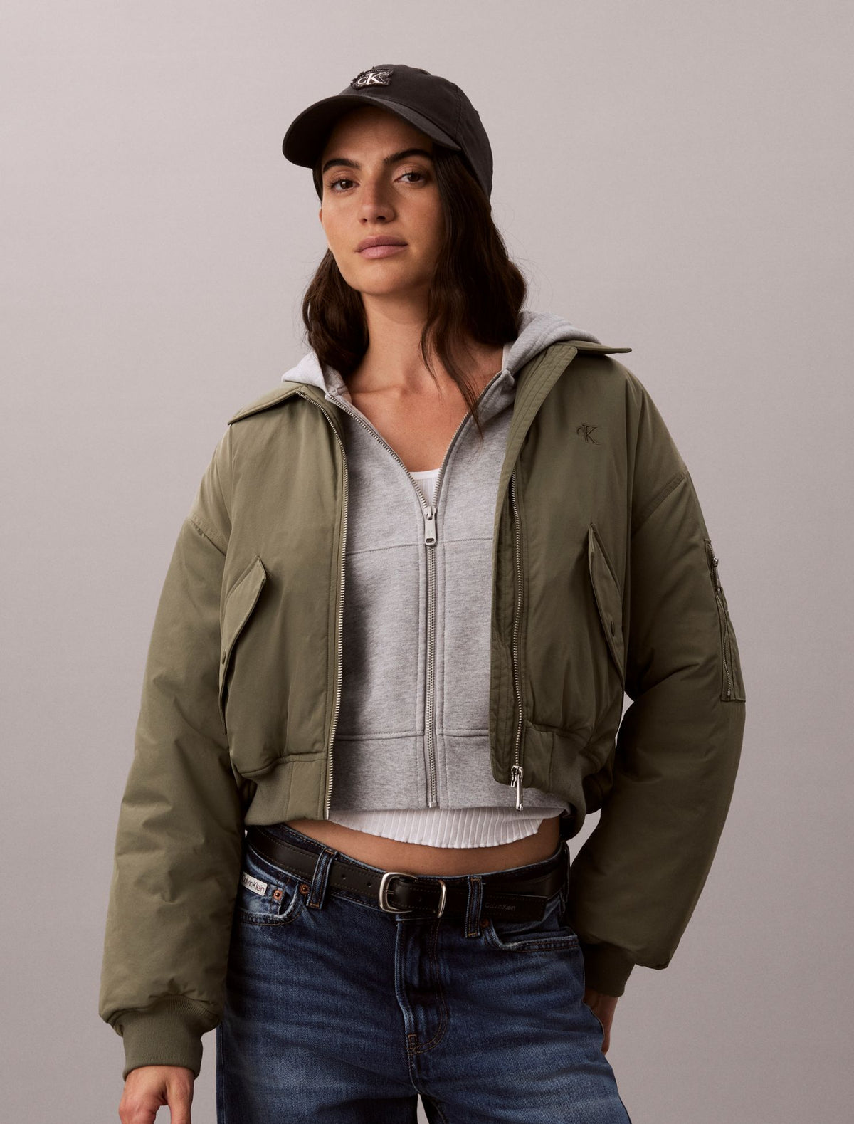 Nylon Padded Bomber Jacket - Calvin Klein Women