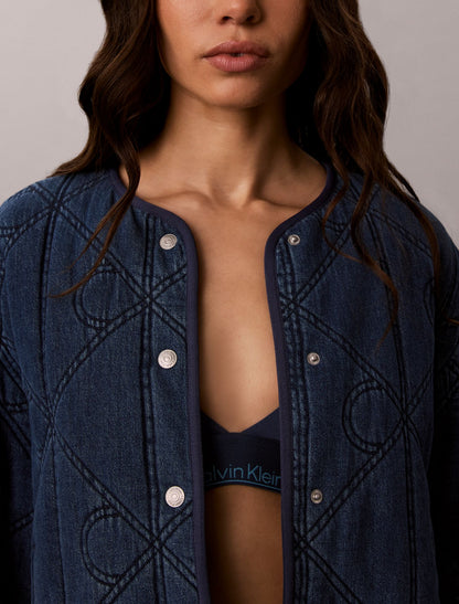 Emblem Logo Cotton Quilted Liner Jacket - Calvin Klein Women