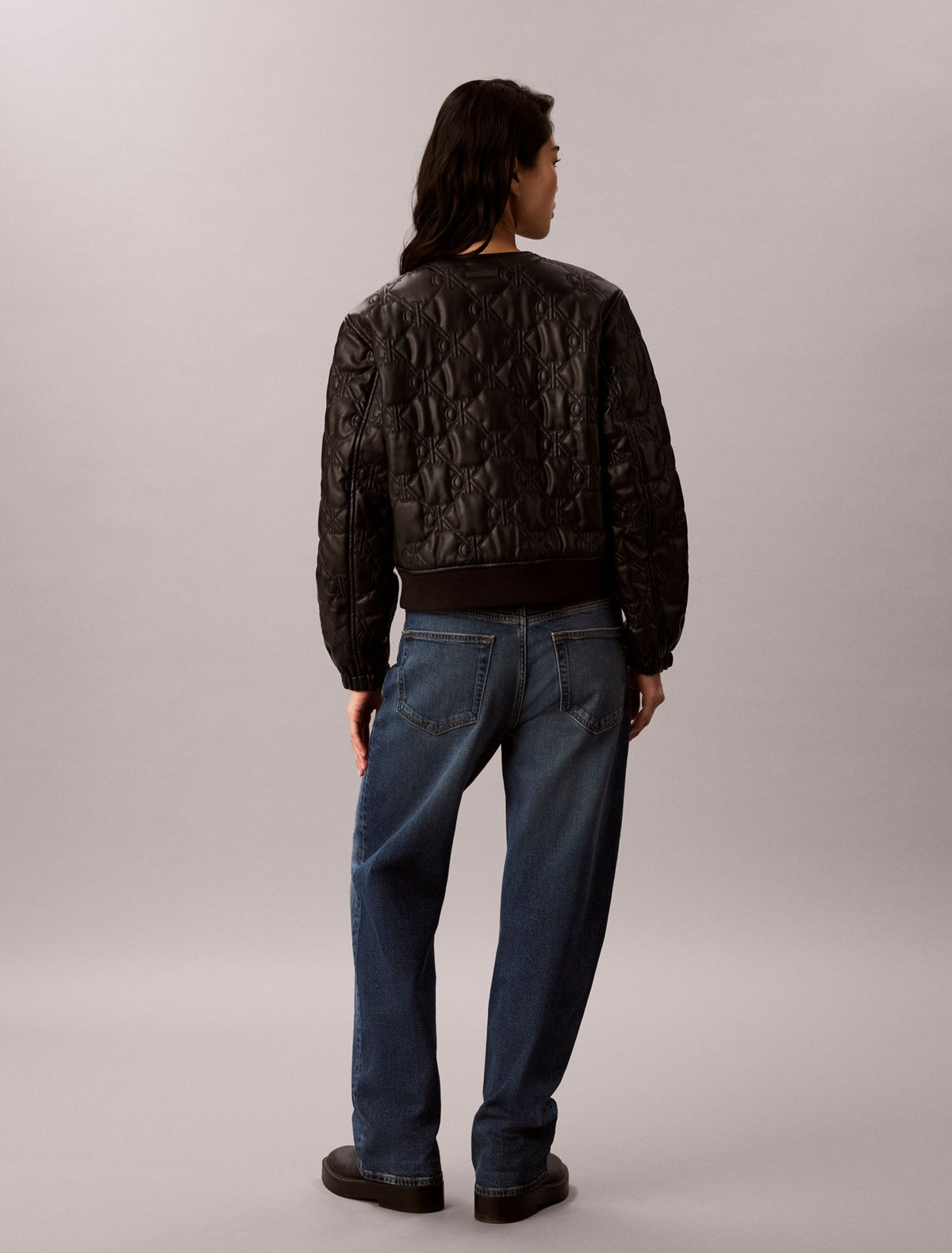 Faux Leather Padded Jacket - Calvin Klein Women