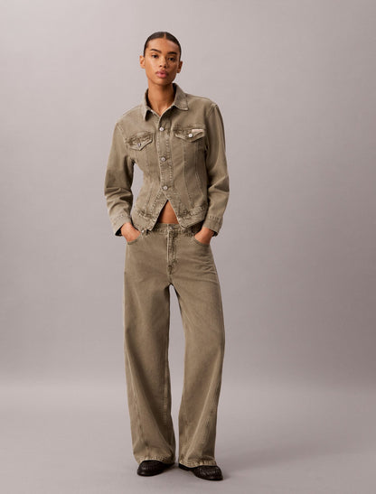 Cinched Peplum Denim Jacket - Calvin Klein Women