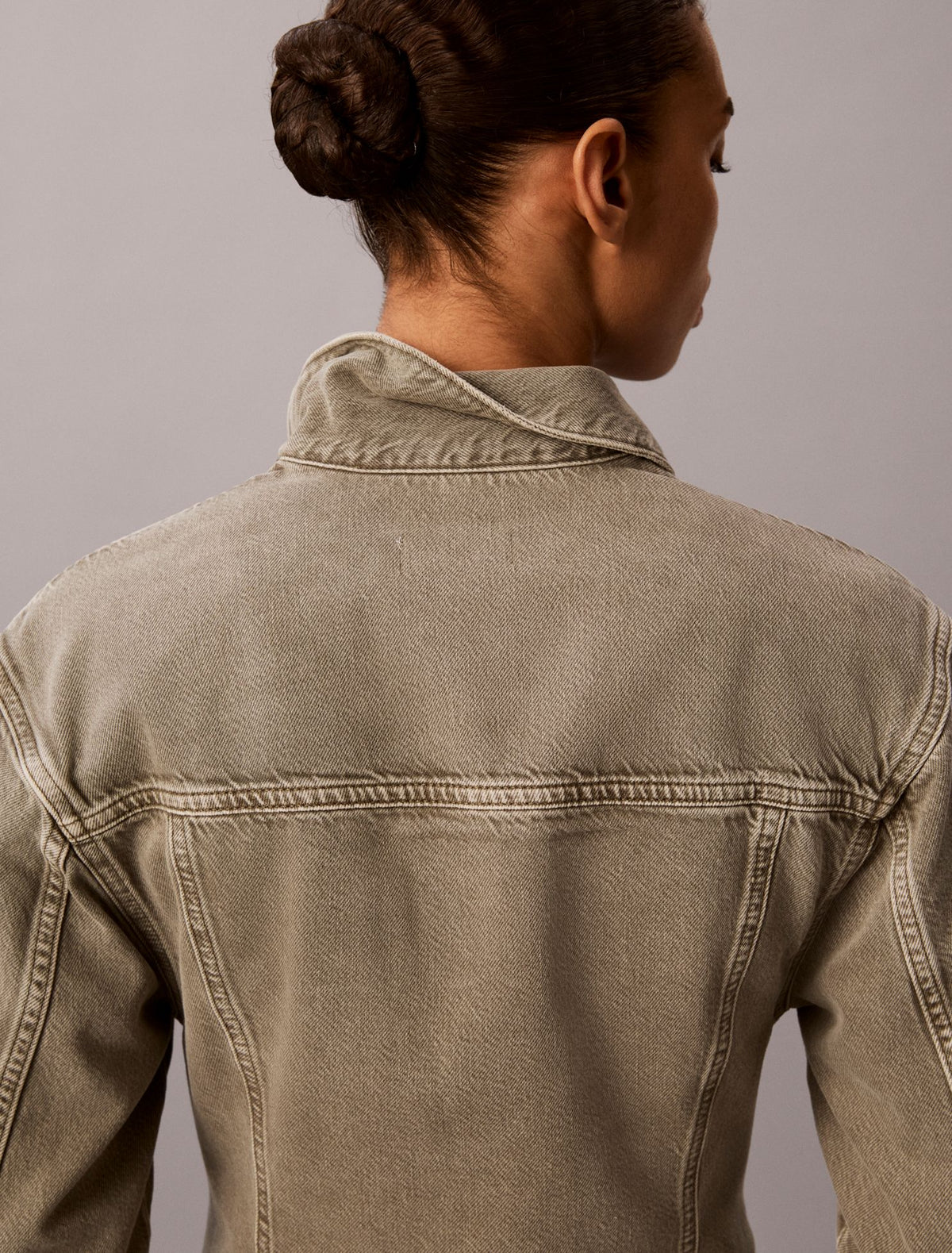 Cinched Peplum Denim Jacket - Calvin Klein Women
