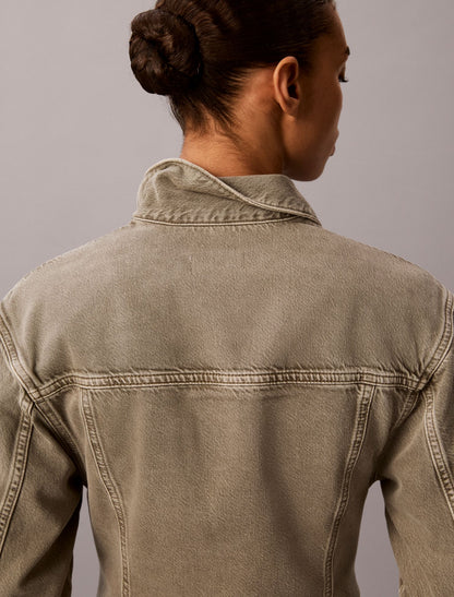 Cinched Peplum Denim Jacket - Calvin Klein Women