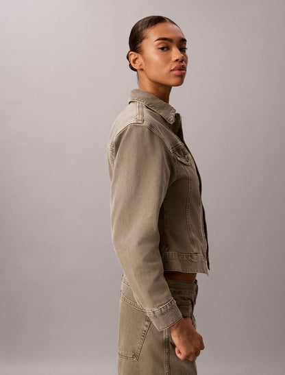 Cinched Peplum Denim Jacket - Calvin Klein Women
