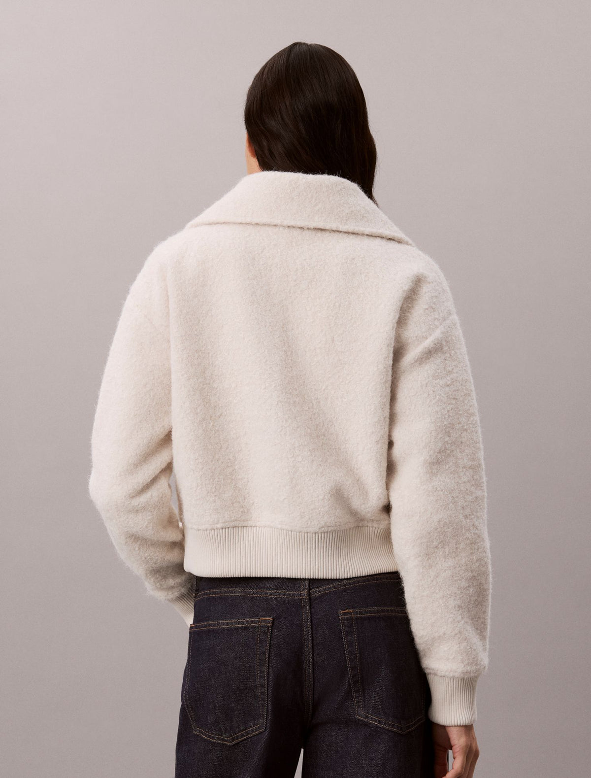 Brushed Boucle Fleece Zip Jacket - Calvin Klein Women