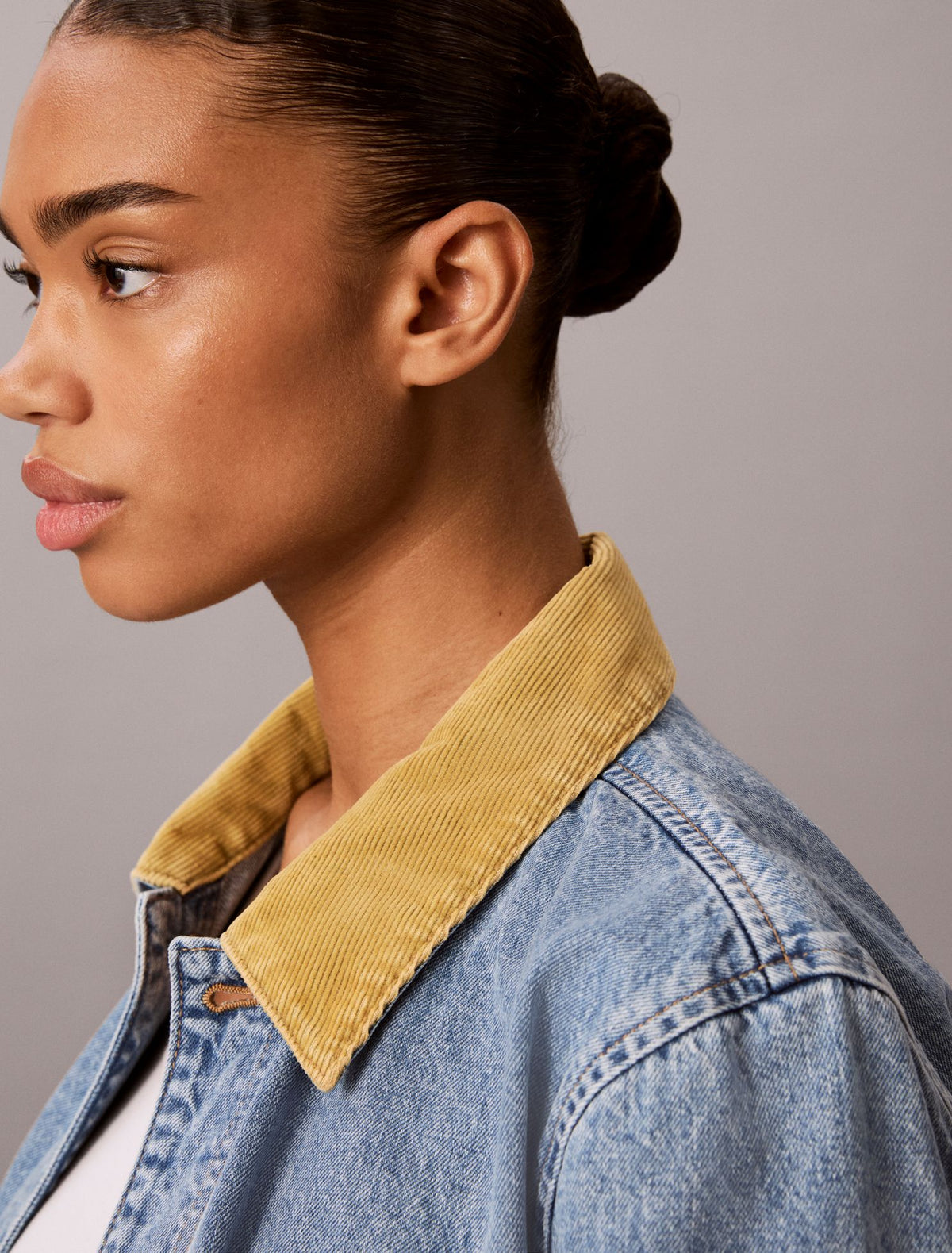 Contrast Collar Chore Coat - Calvin Klein Women