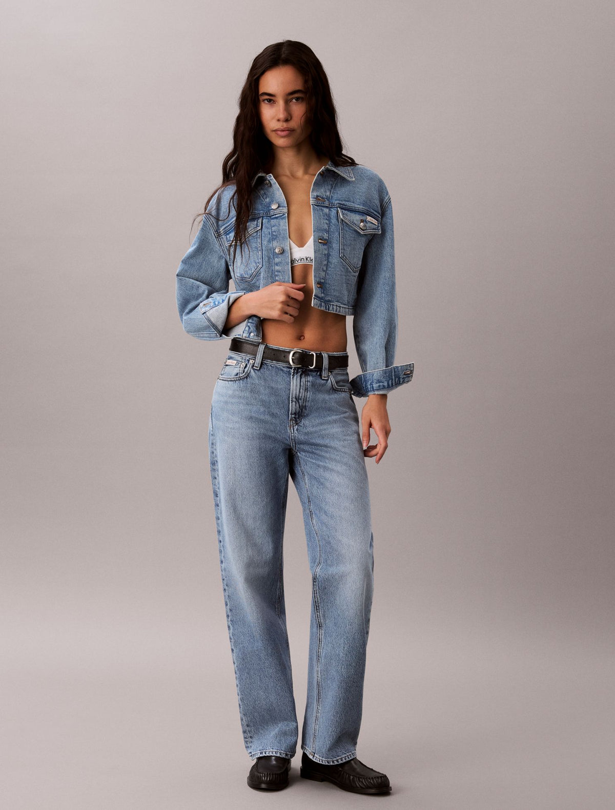 Cropped Denim Trucker Jacket - Calvin Klein Women