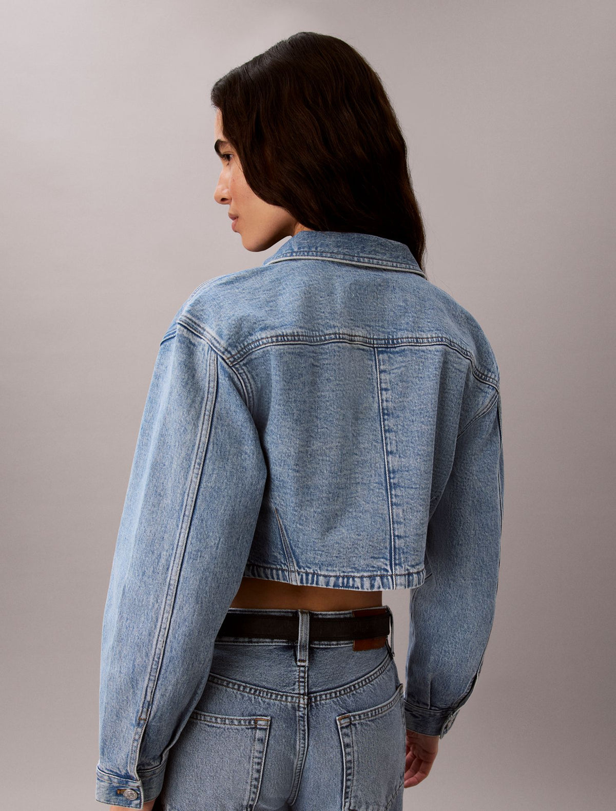 Cropped Denim Trucker Jacket - Calvin Klein Women
