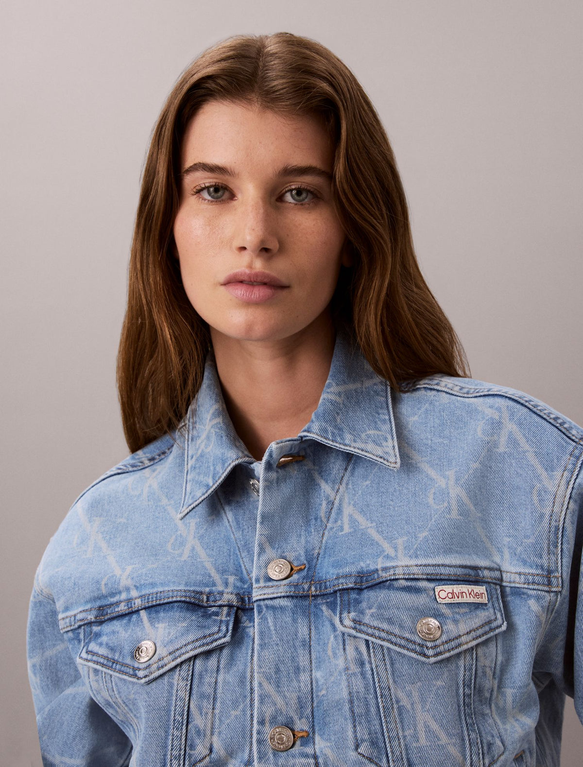 Monogram Logo 90s Trucker Jacket - Calvin Klein Women