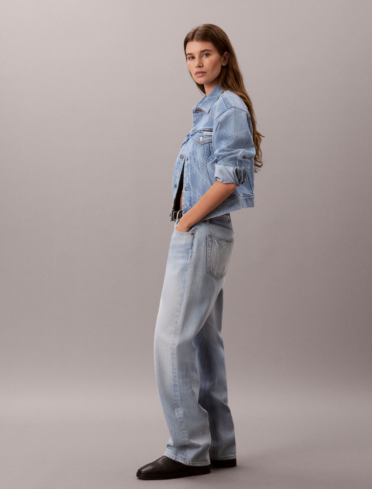 Monogram Logo 90s Trucker Jacket - Calvin Klein Women