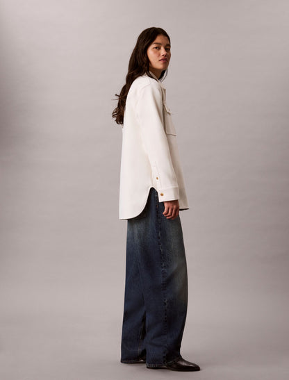 Faux Wool Shirt Jacket - Calvin Klein Women