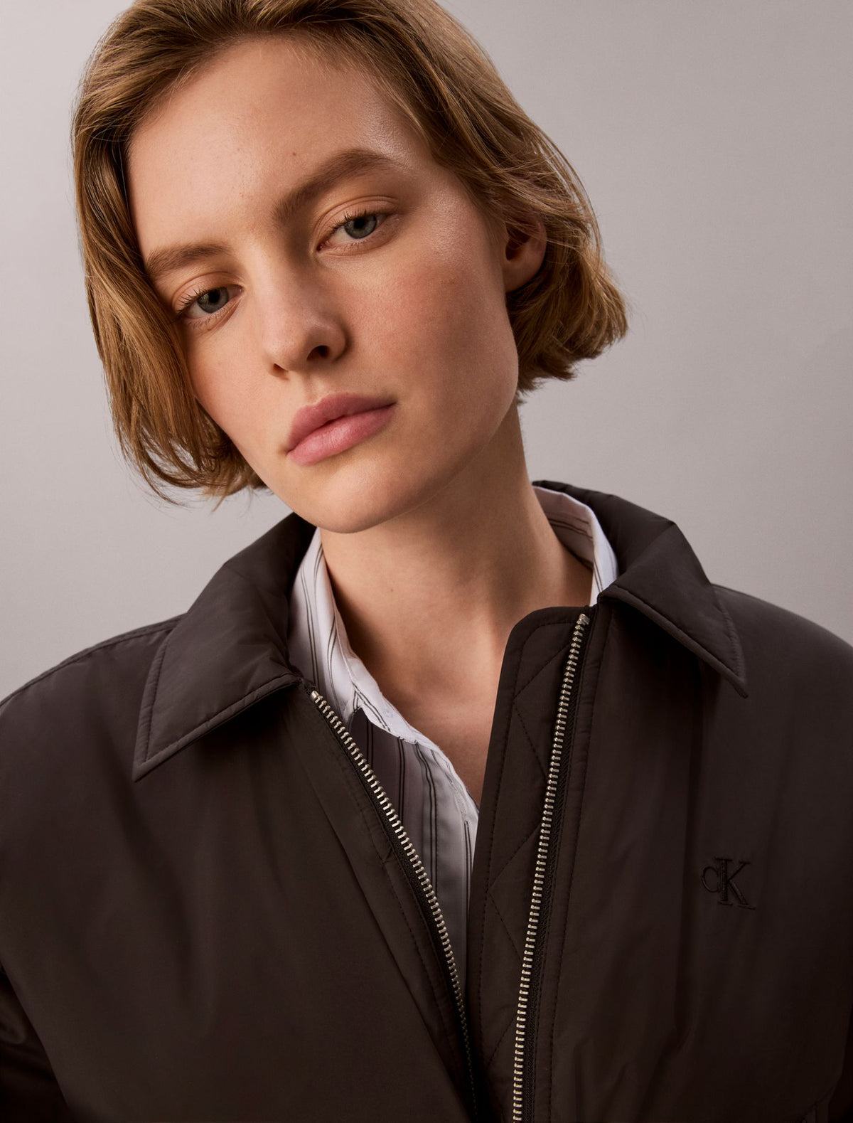 Padded Nylon Bomber Jacket - Calvin Klein Women