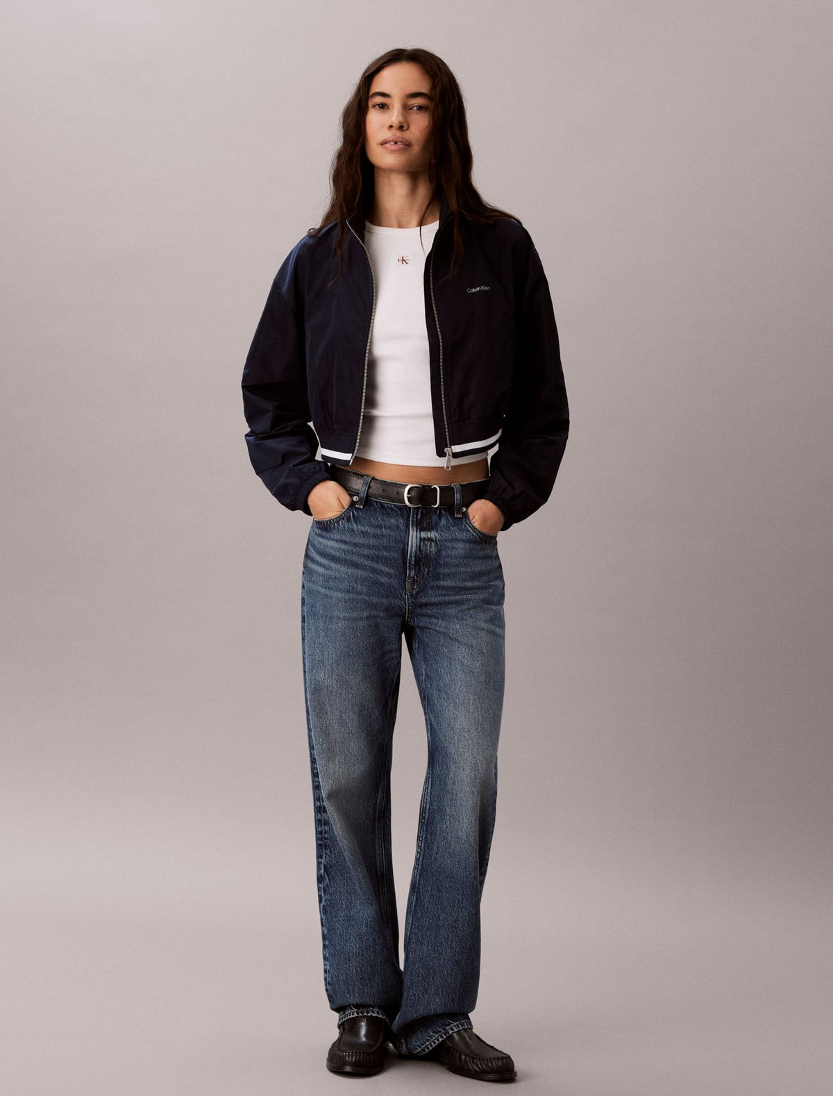Woven Cropped Relaxed Track Jacket - Calvin Klein Women