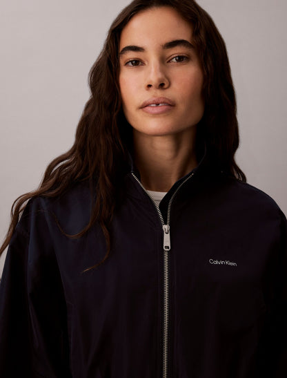 Woven Cropped Relaxed Track Jacket - Calvin Klein Women