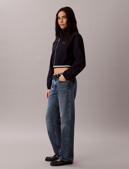 Woven Cropped Relaxed Track Jacket - Calvin Klein Women