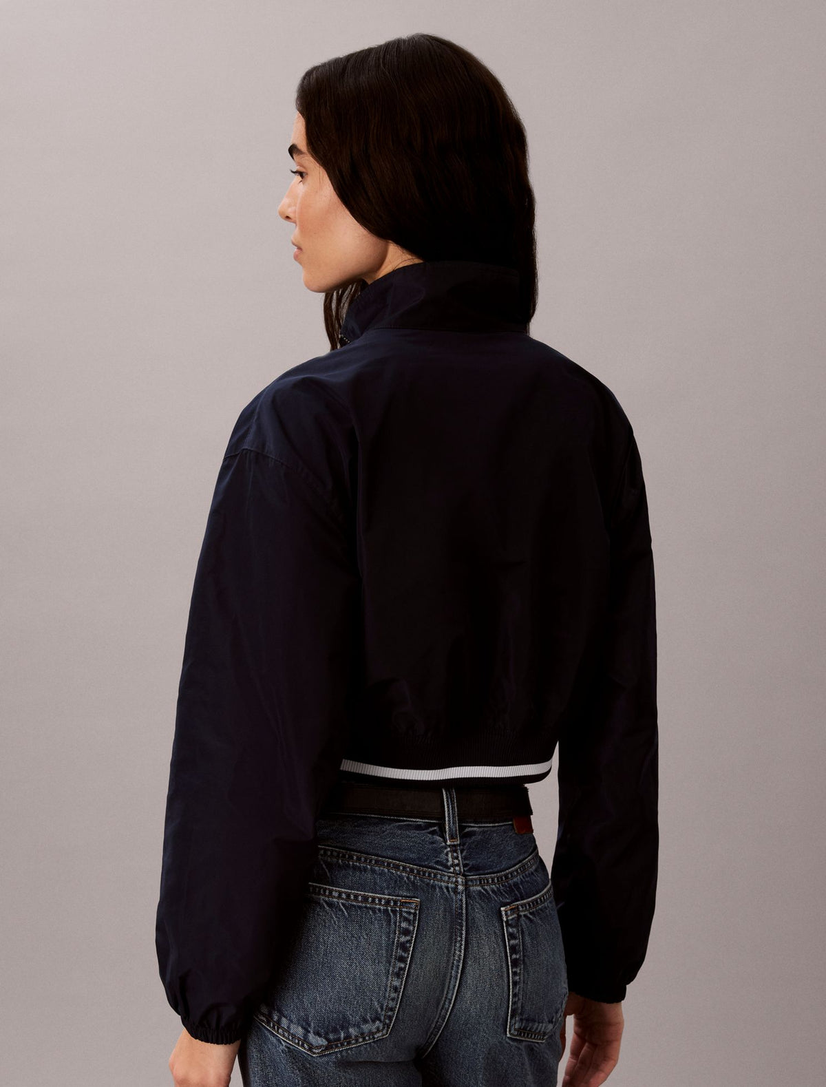 Woven Cropped Relaxed Track Jacket - Calvin Klein Women