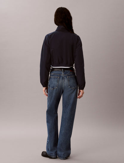 Woven Cropped Relaxed Track Jacket - Calvin Klein Women